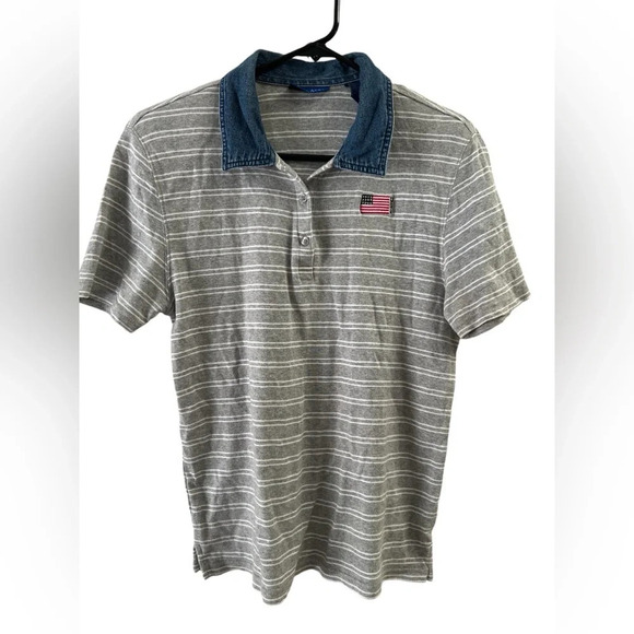 Vintage USA denim striped t shirt - Picture 1 of 4